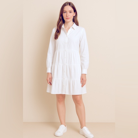 Eliza J Dresses & Skirts - Eliza J Elegant White Button-Down Dress